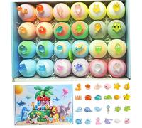 1 set Bombe Da Bagno Bambini di bombe da bagno per bambini con giocattoli all'interno - confezione da 24 da naturali con animali dell'oceano che illuminano al buio, profumi adatti ai
