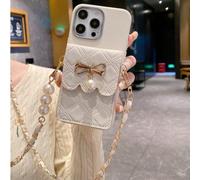 1 Set Borsa da spalla/a tracolla alla moda con catena dorata, portacarte beige con texture perla + Custodia per telefono beige antiscivolo con texture, compatibile con Samsung/Mi/Transsion, versione i