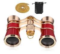 1 Set Borsa portaoggetti in cotone con clausola catena rossa canocchiale telescopio piccolo ingrandimento del telescopio esterno occhiali cannocchiale binocolo da teatro con catena