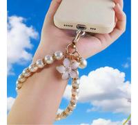 1 Set Braccialetto fatto a mano con perle di Sakura, Elegante cinturino per telefono, Accessorio di moda per telefono da donna Tagli UnicaABS