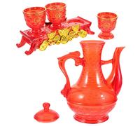 1 set buddista sacrificio buddista che offre un bollitore di vino Buddha.