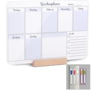 1 set cancellabile a secco calendario lavagna e lista delle cose da fare con 5 pennarelli in plastica acrilica texture per montaggio a parete scrivania lavagna riciclabile pianificazione
