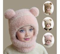 1 Set Cappello Invernale, Sciarpa e Maschera per Bambini - Balaclava in Pile Caldo Adatto per Bambini e Bambine da 1 a 6 Anni, Berretto Carino con Pon Pon per Scuola, Ciclismo, Sci, Accessori Invernal