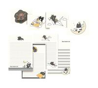 1 set carta da cancelleria e buste adorabili Piccoli gatti neri che scrivono con buste da lettera