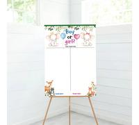 1 set cartellone per svelare il sesso del bambino a tema orsacchiotti, kit per festa di genere del bambino con cartellone di votazione a tema orsetti, con o lei, con 36 adesivi di voto rosa e blu per