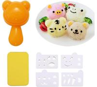 1 set Cartoon Sushi Rice Balls Mould Bears Pig tiger Frog Elephants Sushi Maker Lunch Kitchen Accessories Sushi mold Bento mold Bento Maker Baking Tools