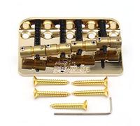 1 Set Chitarra Bridge 4 String Bass Brass Brass Selle Piastra In Acciaio Per Chitarra Elettrica Sostituzione delle parti ponte (Color : Gold)