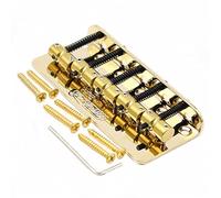 1 Set Chitarra Elettrica Bridge 5 String Bridge Con Selle In Ottone Bass Guitar Bridge Sostituzione delle parti ponte (Color : Gold)