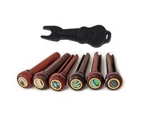 1 Set Cocobolo Ponte In Legno Piroli Corde Chitarra Coni Fissi Corde Chitarra Piedini Fissi Chiodi Corda Chitarra