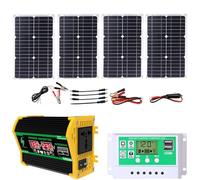 1 set completo di kit di alimentazione solare da 4000 W con pannello pieghevole da 100 W e controller da 50 A - Sistema energetico fuori rete for campeggio e camper(Black)