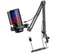 1 Set Computer Gaming Microfono USB Computer Mic Con Luce LED Funzione Regolabile Per Streamers Live Computer Mic