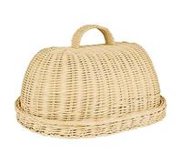 1 Set Copertura for Alimenti in Rattan Copertura for Alimenti Tende Vassoio for Frutta Cloche for Alimenti Campana di Vetro Vassoio for Verdure con Coperchio Vassoio da Portata Intrecciato in Rattan C