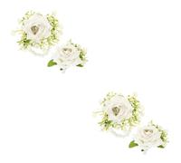 1 set corpetto da sposa fiore all'occhiello fiore artificiale sposo fiore