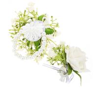 1 set corpetto da sposa fiore all'occhiello fiore artificiale sposo fiore