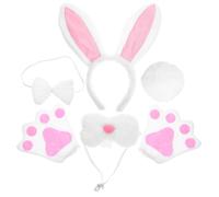 1 set costume da coniglio pasquale fascia per orecchie di animale coda costume