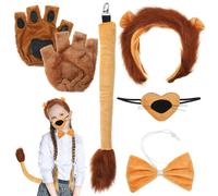 1 set costume da leone costume da giungla zampe guanti puntello coda bowknot