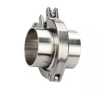1 set da 3,8 - 16,5 cm per tubi sanitari con ghiera di saldatura + tre morsetti + guarnizione in PTFE o silicone in acciaio inox SUS SS304 a tre morsetti (45 mm x OD 64 mm)