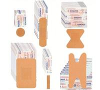 (1 set da 50 e 100 pezzi) Vari pacchetti di bende, bende per polpastrelli di varie dimensioni, bende impermeabili, bende adesive traspiranti, kit di pronto soccorso in confezione multipla per ferite, 