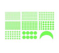 1 set da 9 pezzi Adesivi per pareti a punta della a stella luminosa