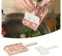 1 set da cucina bianco per polpette triple, paletta creativa per polpette con vanga da taglio, strumento per polpette senza bastone