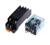 1 set DC12V/24V/36V/48V/110V/220/240V AC 10A 8PIN Relè di potenza bobina DPDT LY2NJ HH62P HHC68A-2Z con base presa(DC,12V)