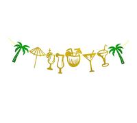 1 Set Decorativo Hawaiano Glitterato per Banner da Appenderper Party Spiaggia per Interni Ed Esterni come Sfondo Fotografico per Accogliere Tuoi Ospiti