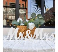1 Set Decorazioni da matrimonio in legno per Lui e Lei, set di decorazioni per tavoli da cerimonia e ricevimento con ornamenti a forma di lettere Colore del legno,Colore del registro 2,Bianco,Bianco 2