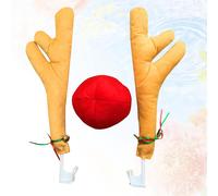 1 Set Decorazioni natalizie per auto Finestre Renne Cervo Corna di alce Naso