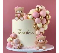 1 Set Decorazioni per torte per feste di bambini, include un trenino colorato a forma di cuore e decorazioni a forma di orsetto, in materiale plastico, senza alimentazione elettrica, ideale per feste