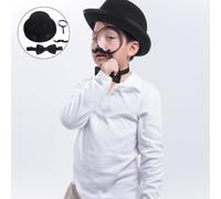 1 Set Detective Cappello Baffi Lente d'ingrandimento Bowtie Detective Accessori