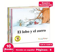 1 set di 10 libri illustrati di storie per bambini in spagnolo, dimensioni 17cm*18,5cm, libri di storie della buonanotte per bambini, regali per bambini, adatti per Natale, Ringraziamento, Capodanno,