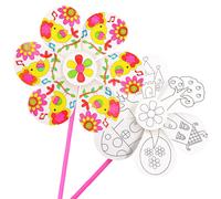 1 set di 10 pezzi di carta Mulino a vento di uccelli uccelli fiore