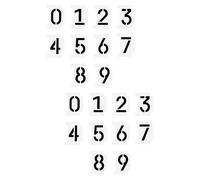1 set di 10 stencil per numeri vuoti, modelli di disegno fai da te (bianco)
