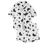 1 set di 2 pezzi pigiama donna pigiama di mucca cartone animato cardigan