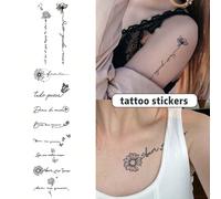 1 Set Di 3 Adesivi Per Tatuaggi Con Versi Inglesi Impermeabili Della Durata Di 1 Settimana 2 Settimane Per La Clavicola Del Braccio Delle Ragazze tatuaggi fintitatuaggiotatuaggi temporanei PianteCarta