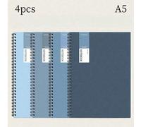 1 Set di 4 pezzi, Quaderno ad anelli A5 spesso 8,1x5,6 pollici, Blocco note semplice blu, Blocco fogli mobili all'ingrosso molto attraente, Quaderno da esercitazione con 40 fogli e 80 pagine 4 pezzi/s