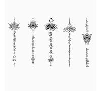 1 Set Di 5 Pezzi Sanscrito Bana Braccio Schiena Simulazione Frasi Ispiratrici Succo Tatuaggi Temporanei Tatuaggi Finti Per Uomini E Donne Impermeabile Semipermanente Durata 2 Settimane O Temporaneo
