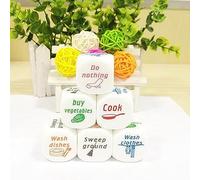 1 Set Di 6 Dadi Da Lavoro Novità Set Di Dadi Per Bucato Angoli Arrotondati In Plastica Gioco Multi-famiglia Giocattoli Regali Armonia Familiare