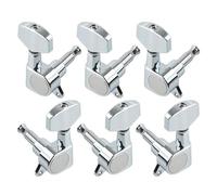 1 Set Di 6 Pezzi Grandi Quadrati Sigillati Per Chitarra Chiavi Meccaniche Per Chitarra Elettrica Cromo/nero(Chrome,3R3L)