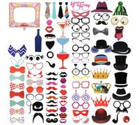 1 set di 89 accessori di scena per foto, 1 palloncino per cornice, set di oggetti di scena, accessori per foto di matrimonio, divertenti strumenti di vestimento fotografico