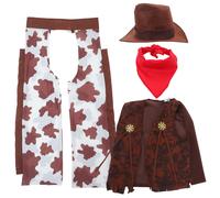 1 set di abiti western per cowboy: gilet da pirata, cappello, bandana,
