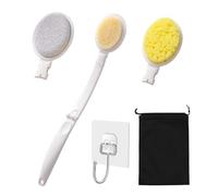 1 Set Di Accessori Da Bagno Pieghevoli, 1 Gancio Trasparente, 1 Custodia Impermeabile, Accessori Da Bagno, Spugna Da Bagno Con Manico Lungo, Applicatore Di Crema Per La Schiena