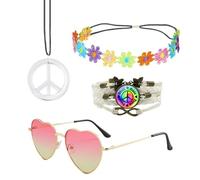 1 Set Di Accessori Hippie, 1 Braccialetto Multistrato, Abito Hippie Da Donna, Set Di Decorazioni Retrò, Accessori Per Set Di Abbigliamento