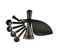 1 Set Di Accessori In Ebano Per Violino 4/4 Cordiera A Sfera In Bosso Nero Poggiaguancia Perno Di Coda