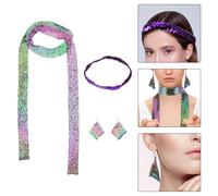 1 set di accessori per costume da discoteca: fascia scintillante, sciarpa e