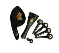 1 Set Di Accessori Per Violino 4/4 Parti Mentoniera Piastra Di Coda Perno Per Corde Chiodo Di Coda In Ebano Accessori Per Violino