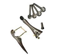 1 Set Di Accessori Per Violino In Ebano Con Clip Per Mentoniera E 1 Cordino In Nylon Per Accordatore Fine Tutte Le Misure 4/4