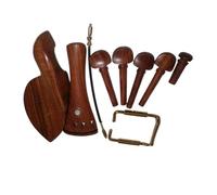 1 Set Di Accessori Per Violino In Palissandro Con Clip Per Mentoniera E Corde In Budello Di Nylon Nelle Misure Da 4/4(1/2)