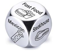 1 set di acciaio inossidabile hexahedron dadi spoof gioco per le coppie e le coppie, dadi vittoria postura