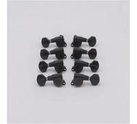 1 set di accordatori per chitarra, semichiusi per accordatura delle corde della chitarra, colore nero, per chitarra elettrica o acustica a 6/7/8 corde (R4 e L4 One Set)